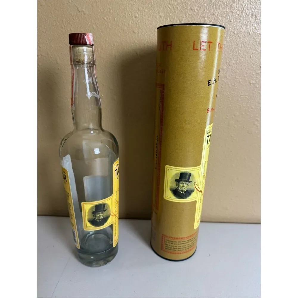 Colonel EH Taylor Small Batch Bourbon Whiskey Bottle and Tube, Empty, EHT
